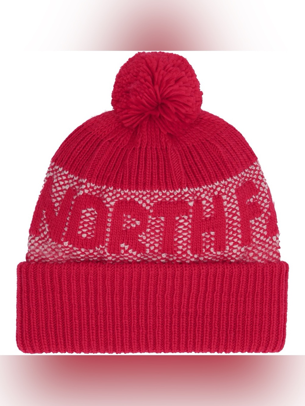 The North Face Retro Cabin Beanie, Red and White